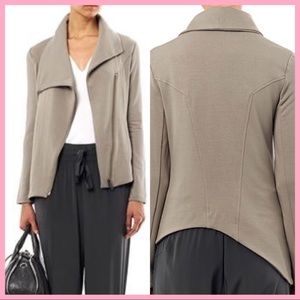 HELMUT LANG | Asymmetric Zip Stretch Moto Jacket